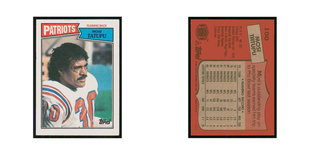 1987 Topps Mosi Tatupu Patriots #100