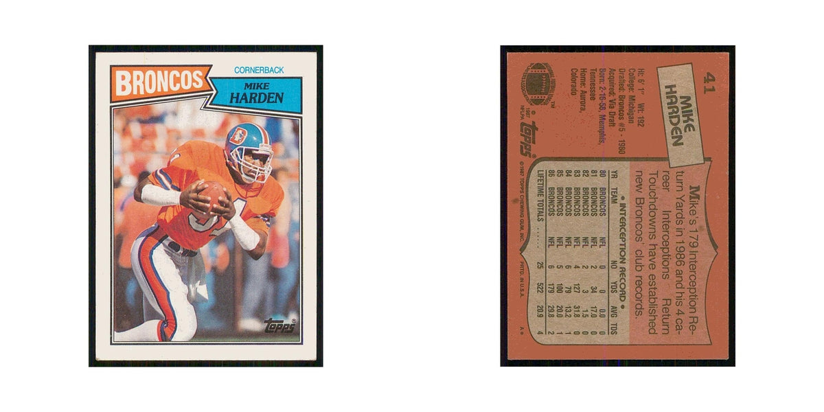 1987 Topps Mike Harden Broncos #41