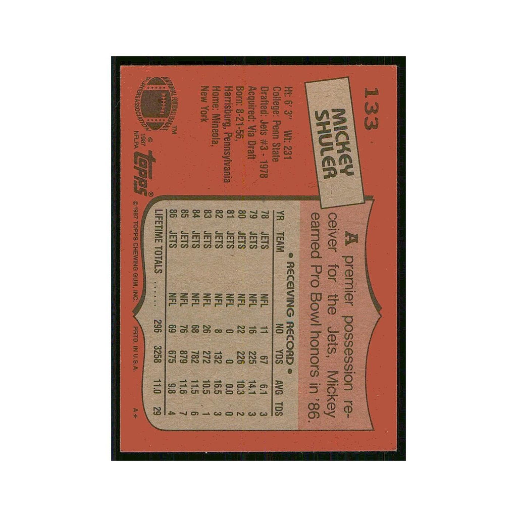 1987 Topps Mickey Shuler Jets #133