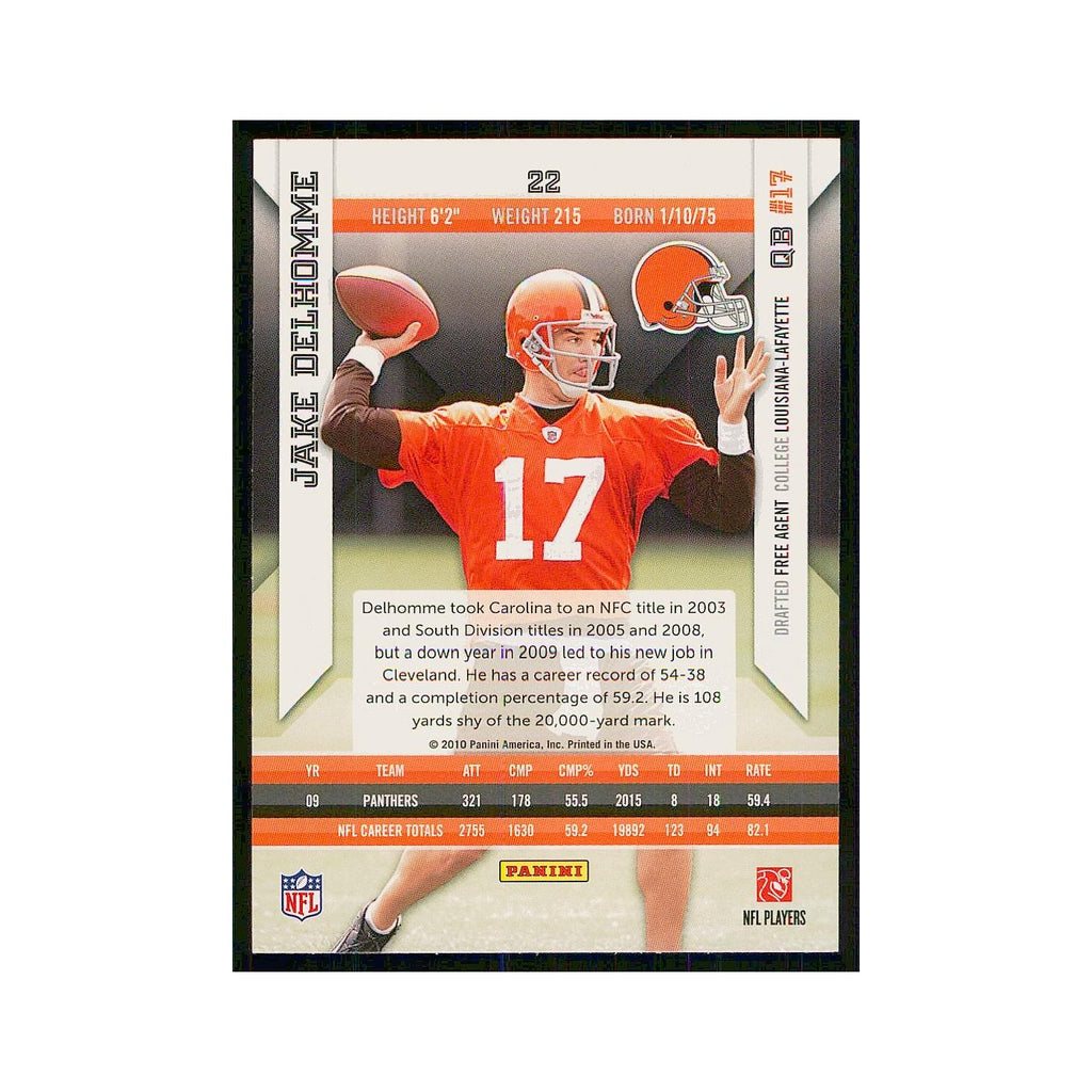 2010 Panini Epix Jake Delhomme Browns #22