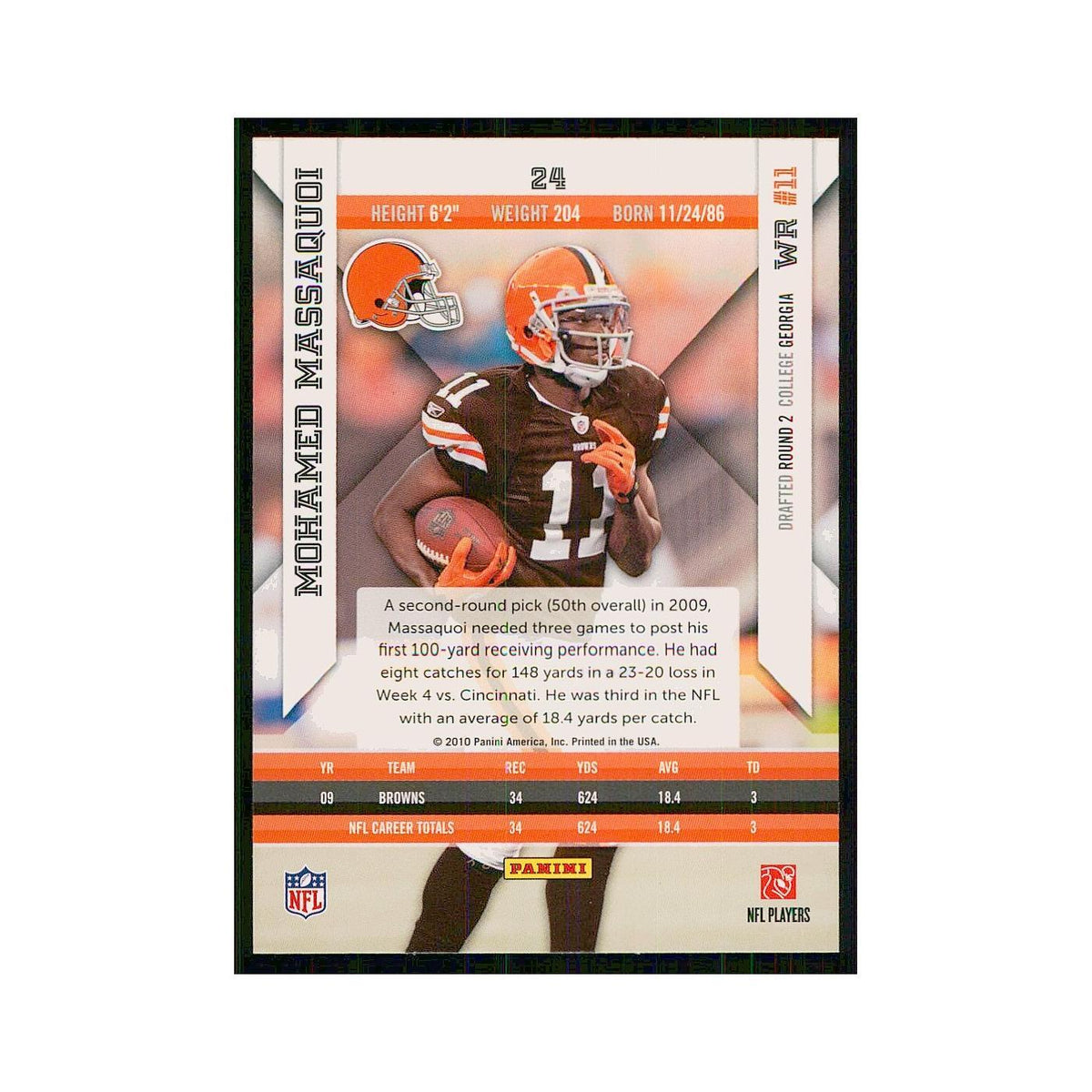 2010 Panini Epix Mohamed Massaquoi Browns #24