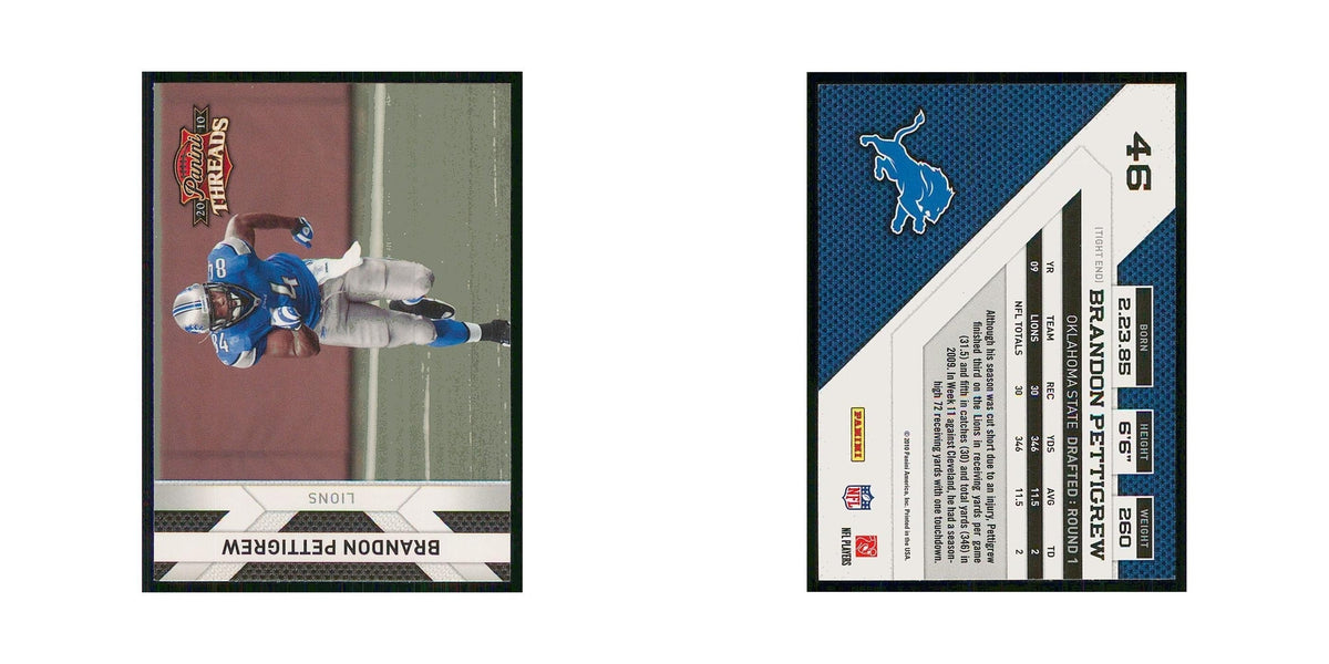 2010 Panini Threads Brandon Pettigrew Lions #46