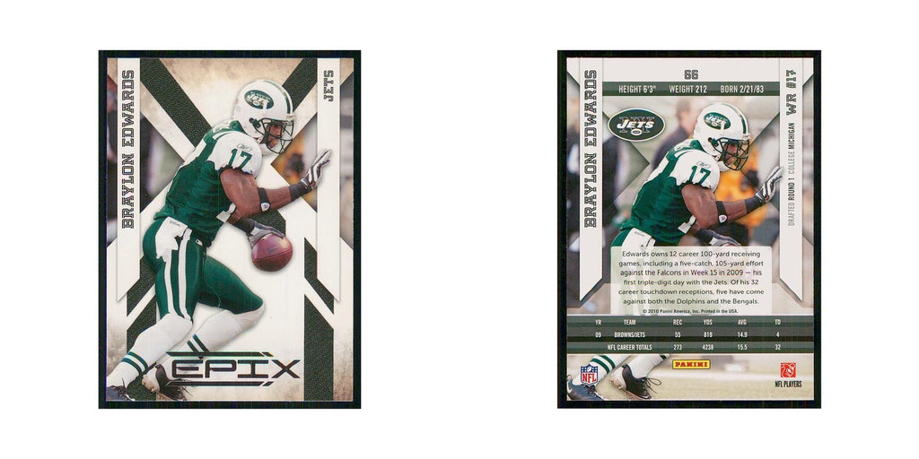 2010 Panini Epix Braylon Edwards Jets #66