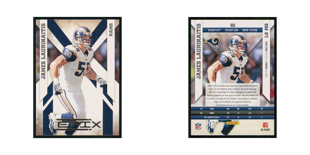 2010 Panini Epix James Laurinaitis St. Louis Rams #90