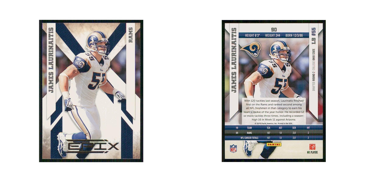 2010 Panini Epix James Laurinaitis St. Louis Rams #90