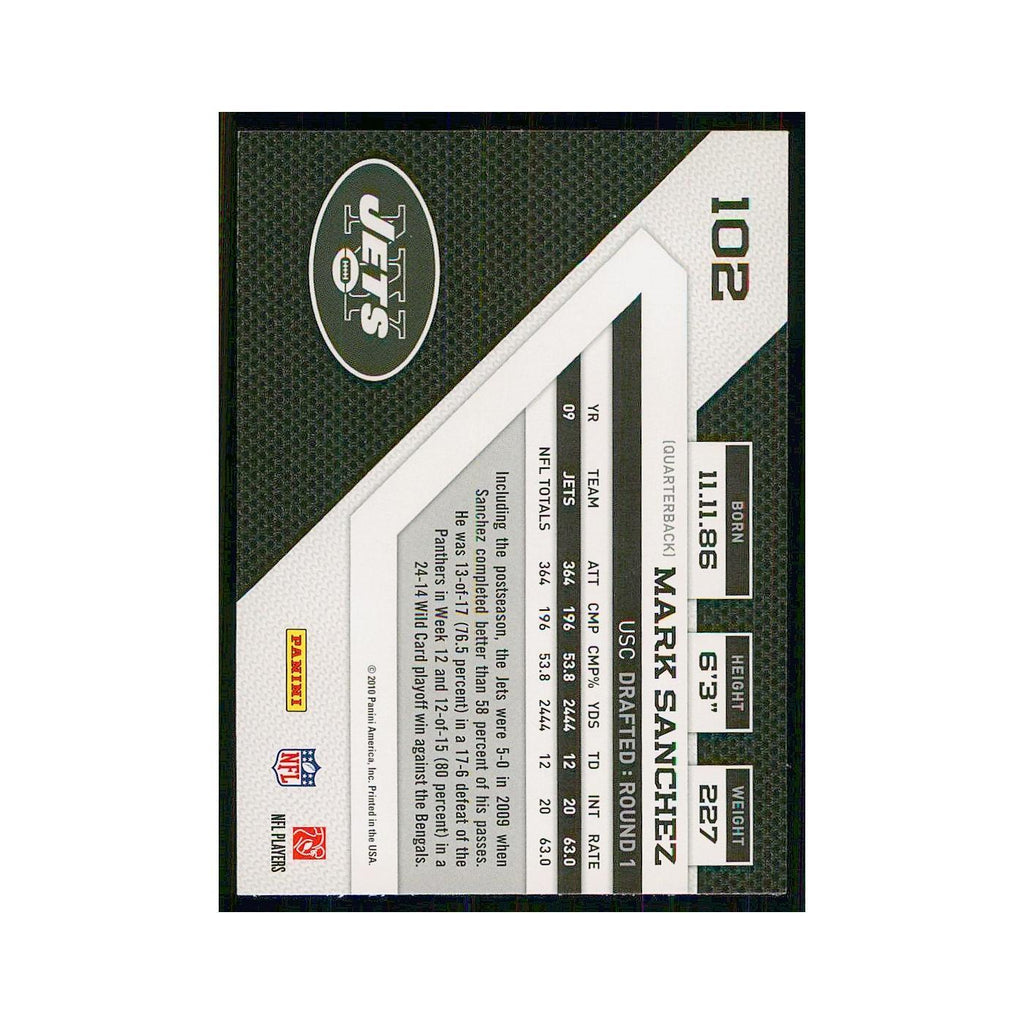 2010 Panini Threads Mark Sanchez Jets #102
