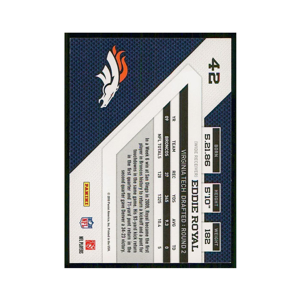 2010 Panini Threads Eddie Royal Broncos #42