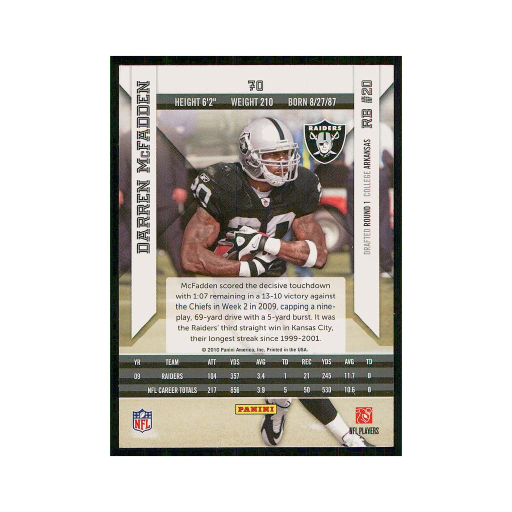 2010 Panini Epix Darren McFadden Raiders #70