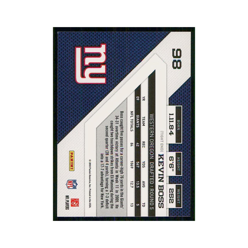 2010 Panini Threads Kevin Boss Giants #98
