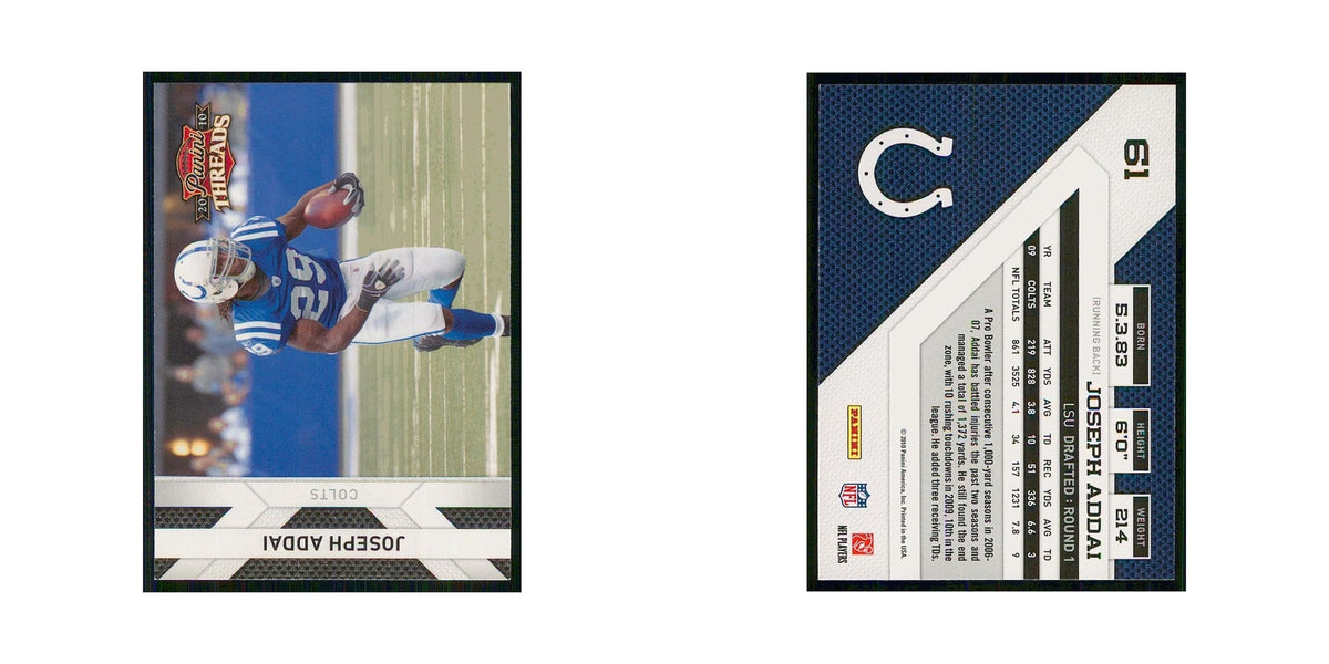 2010 Panini Threads Joseph Addai Colts #61