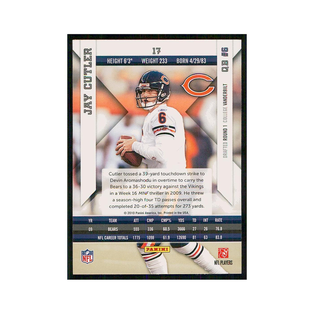 2010 Panini Epix Jay Cutler Bears #17