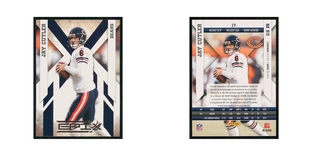 2010 Panini Epix Jay Cutler Bears #17