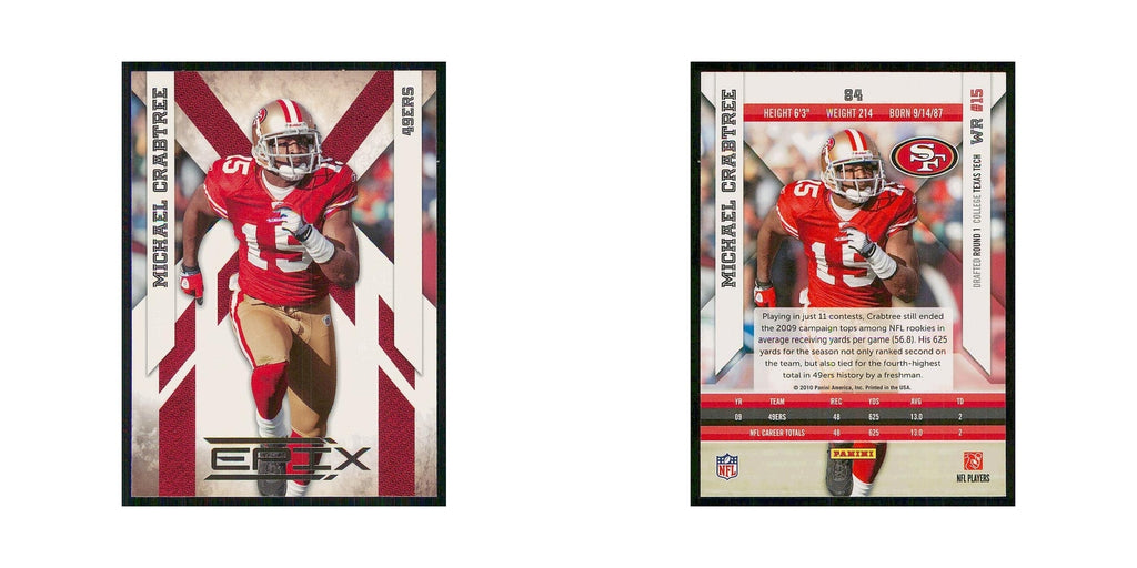 2010 Panini Epix Michael Crabtree 49ers #84