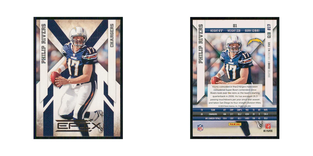 2010 Panini Epix Philip Rivers San Diego Chargers #81