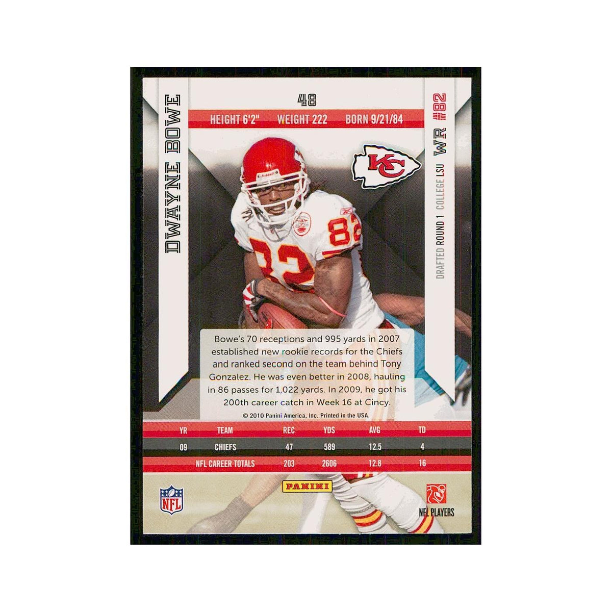 2010 Panini Epix Dwayne Bowe Chiefs #48