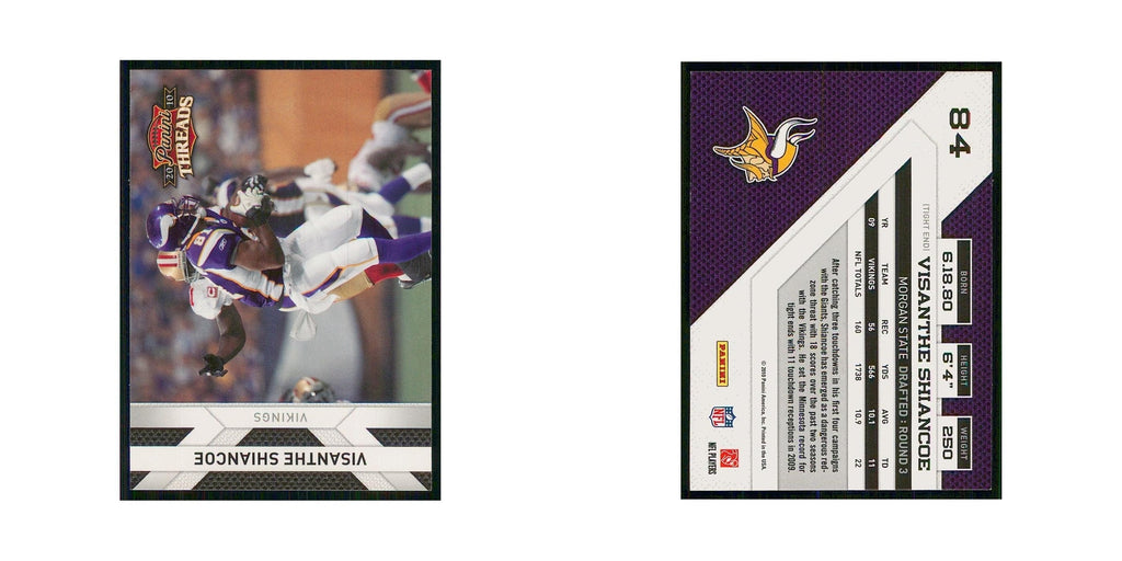 2010 Panini Threads Visanthe Shiancoe Vikings #84