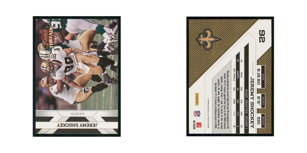 2010 Panini Threads Jeremy Shockey Saints #92