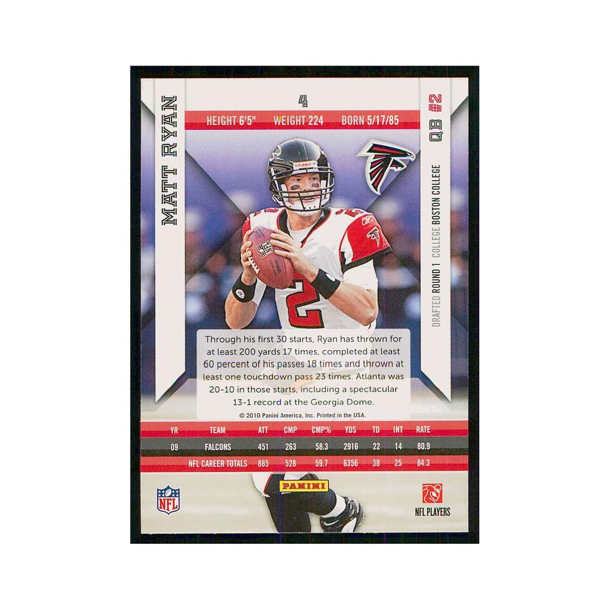2010 Panini Epix Matt Ryan Falcons #4