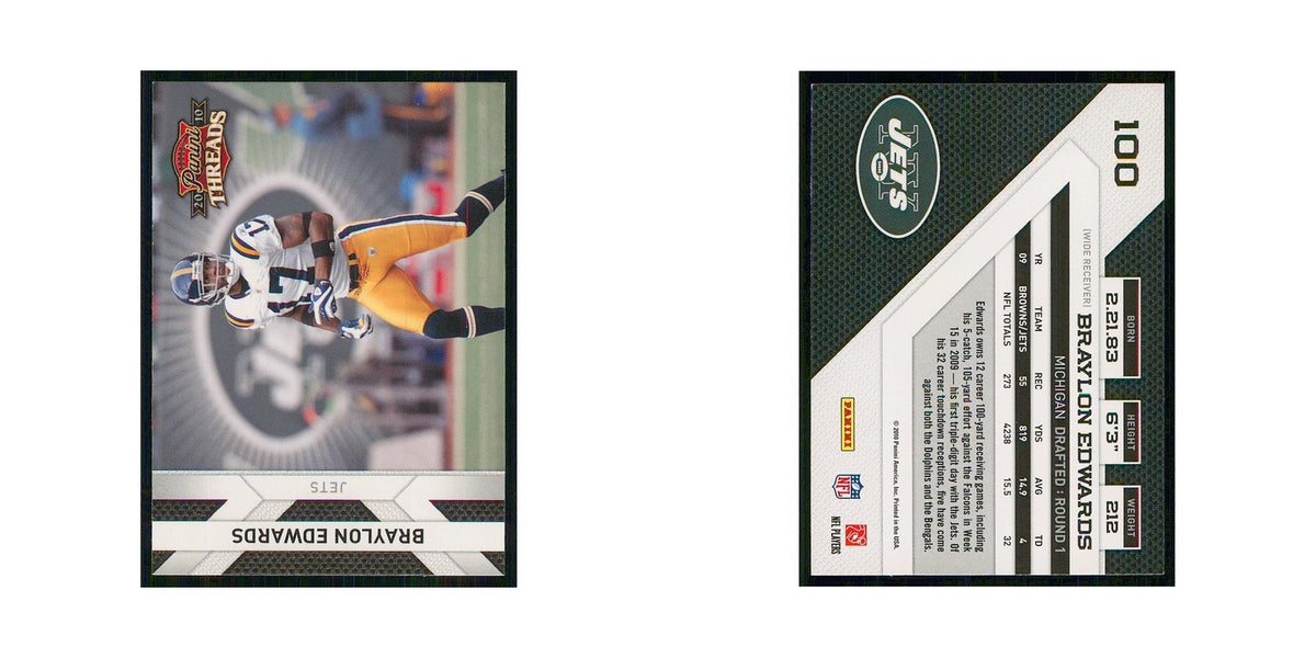2010 Panini Threads Braylon Edwards Jets #100