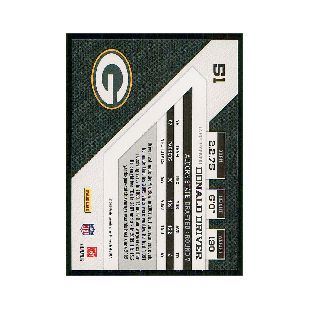 2010 Panini Threads Donald Driver Packers #51