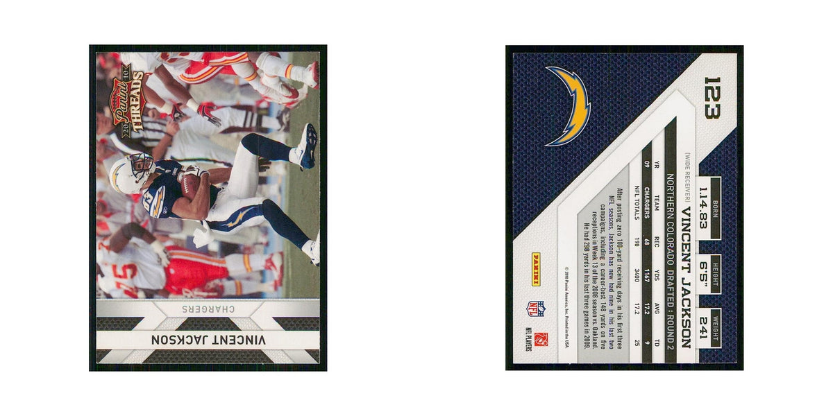 2010 Panini Threads Vincent Jackson San Diego Chargers #123