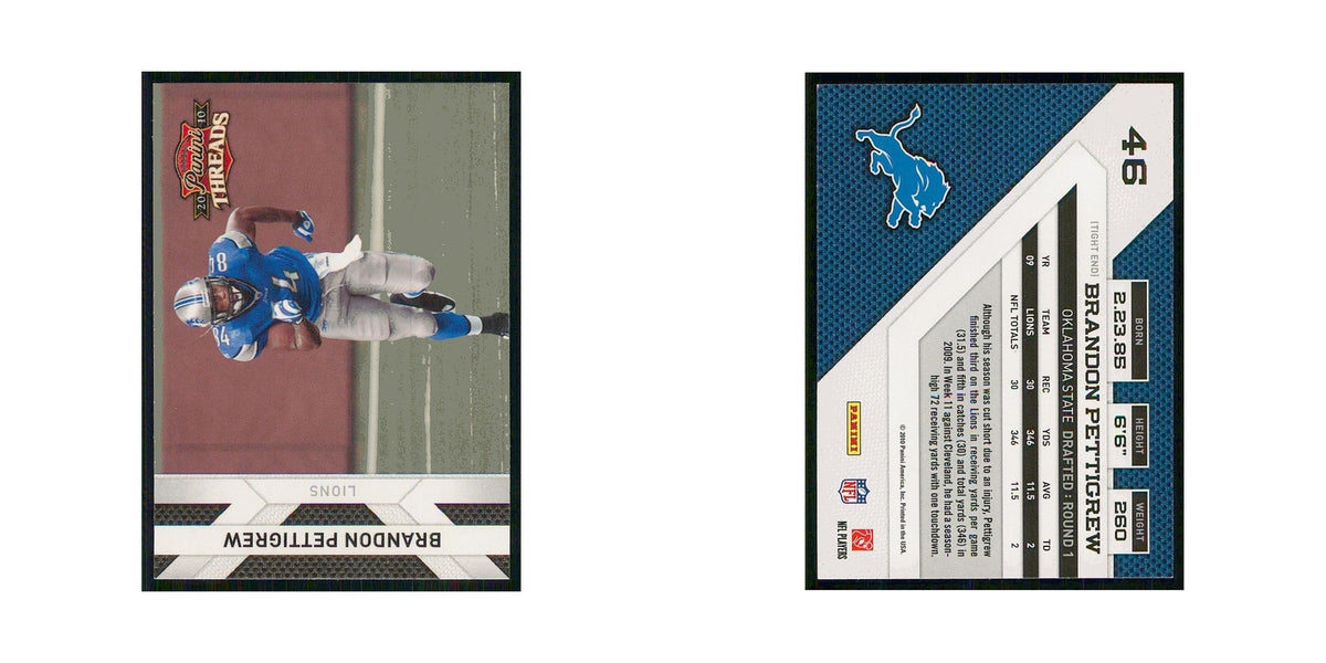 2010 Panini Threads Brandon Pettigrew Lions #46