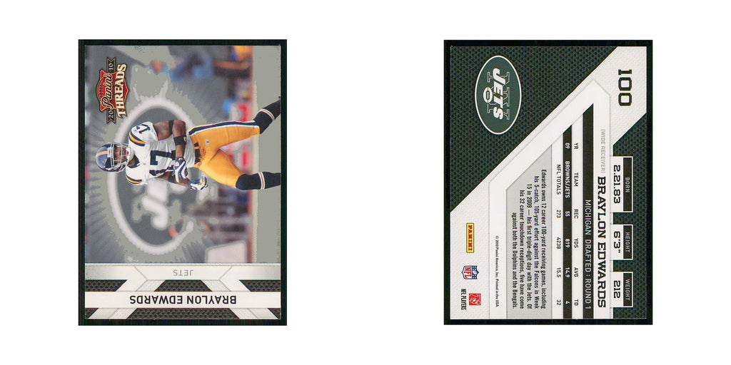2010 Panini Threads Braylon Edwards Jets #100