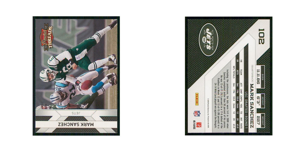 2010 Panini Threads Mark Sanchez Jets #102