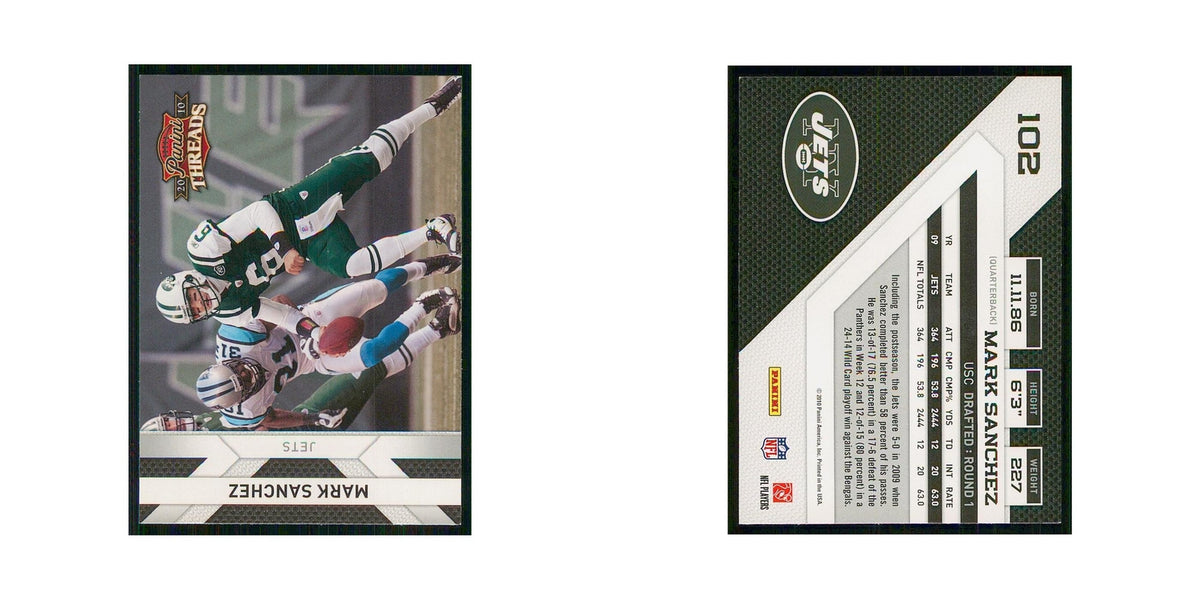 2010 Panini Threads Mark Sanchez Jets #102