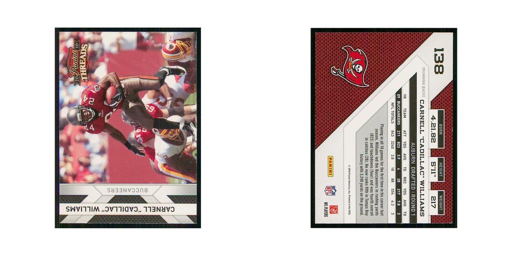 2010 Panini Threads Cadillac Williams Buccaneers #138