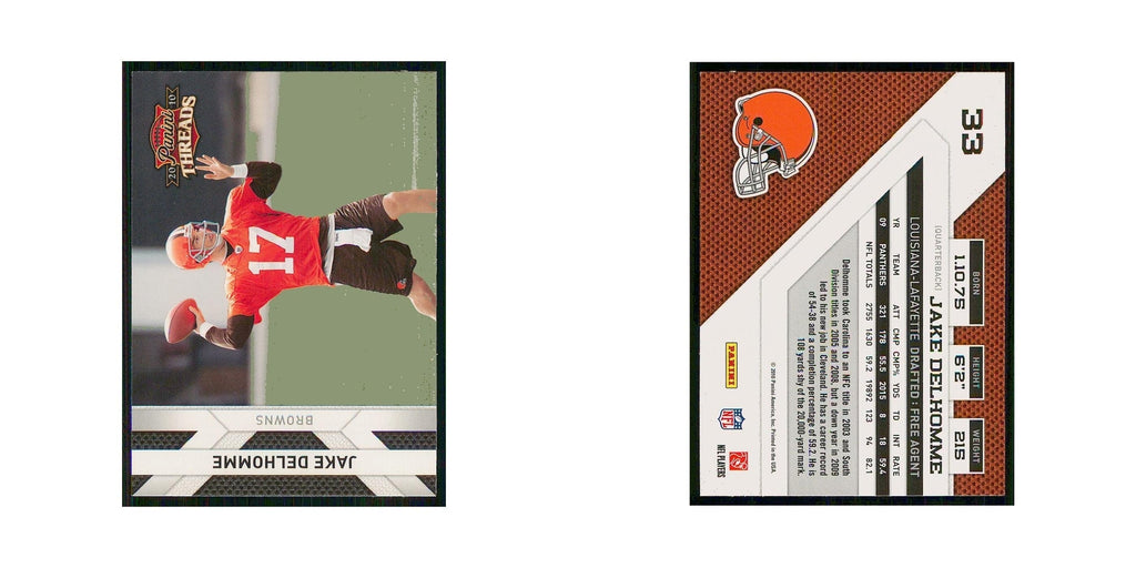 2010 Panini Threads Jake Delhomme Browns #33