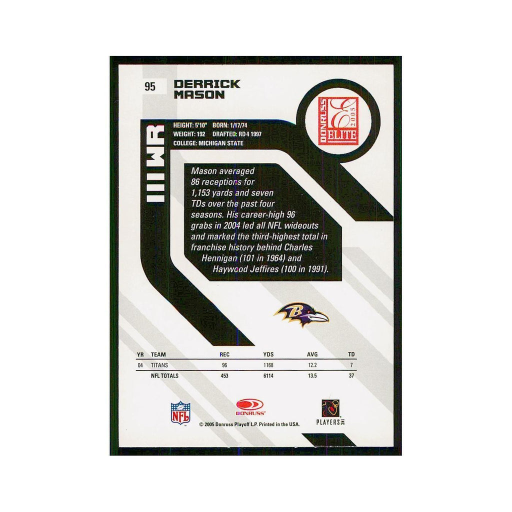 2005 Donruss Elite Derrick Mason Titans #95