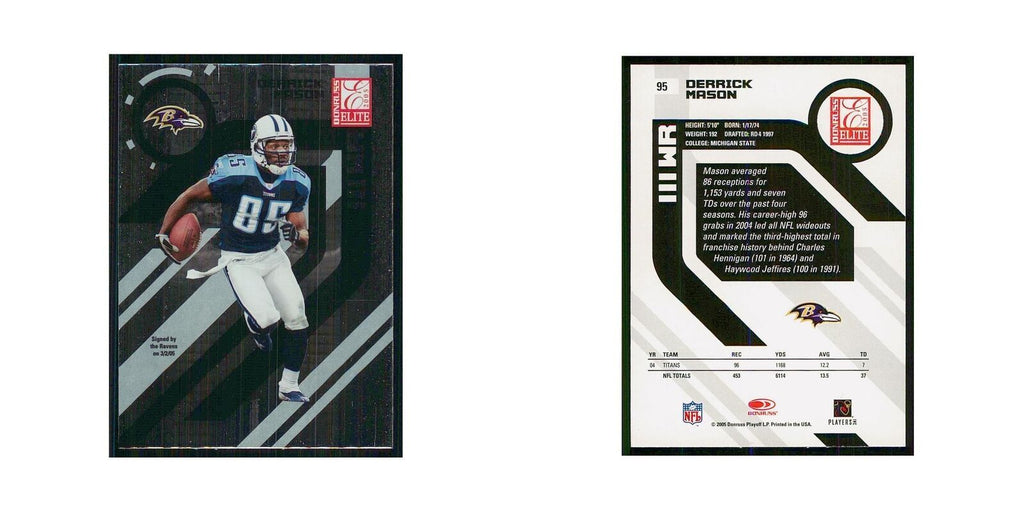 2005 Donruss Elite Derrick Mason Titans #95