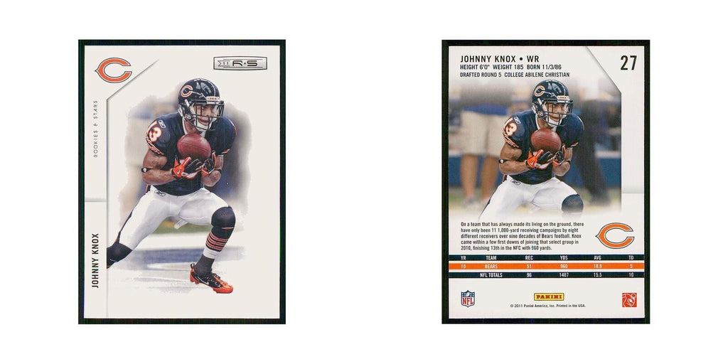 2011 Panini Rookies & Stars Johnny Knox Bears #27