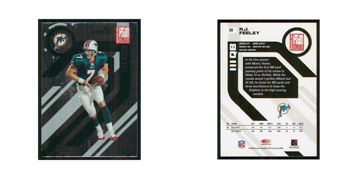 2005 Donruss Elite A.J. Feeley Dolphins #50
