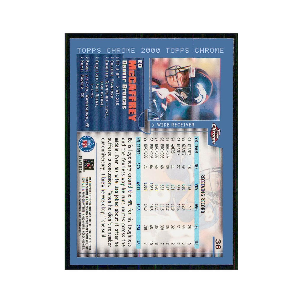 2000 Topps Chrome Ed McCaffrey Broncos #36