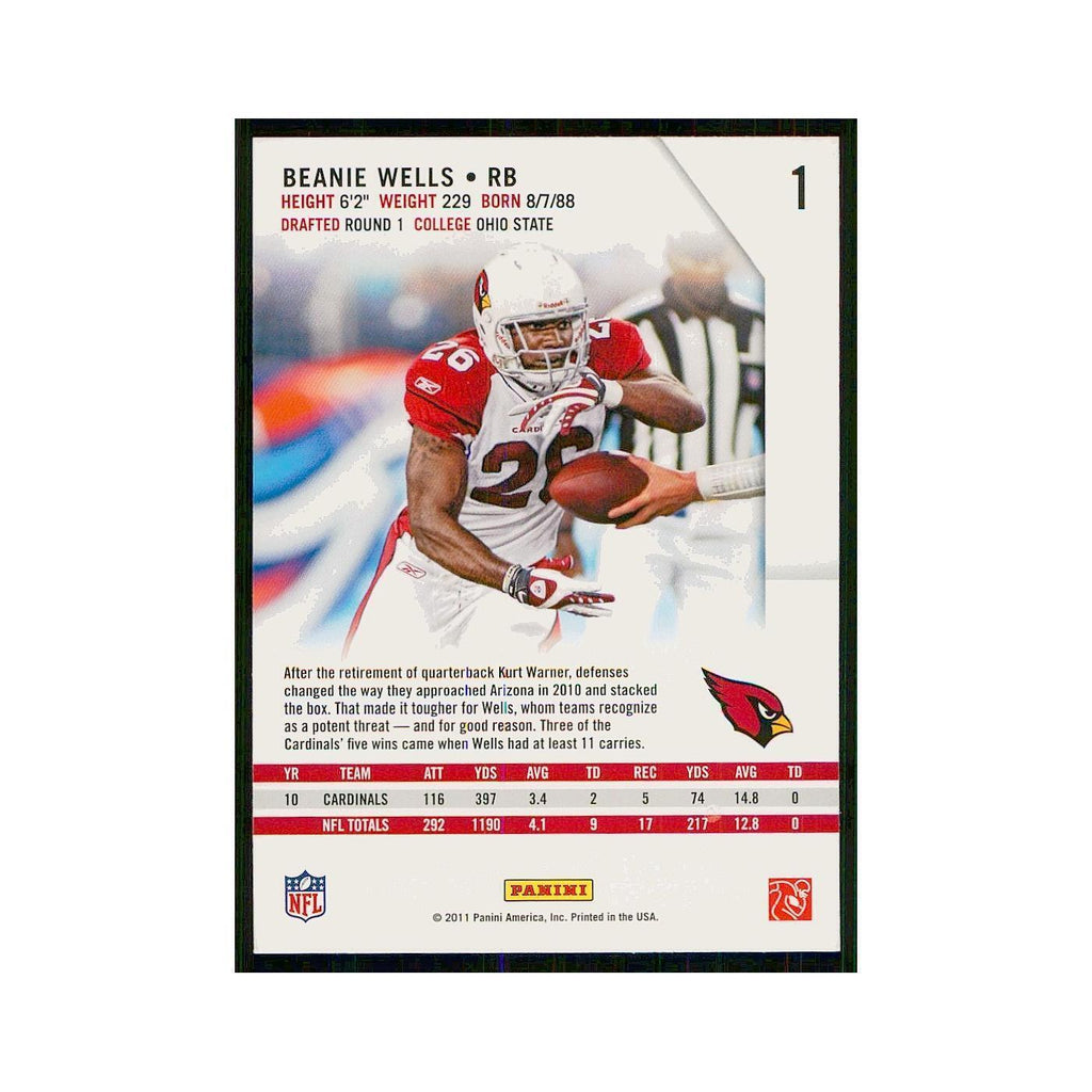 2011 Panini Rookies & Stars Beanie Wells Cardinals #1
