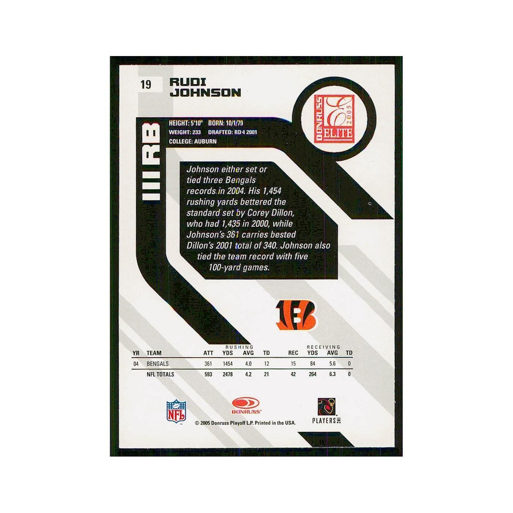 2005 Donruss Elite Rudi Johnson Bengals #19