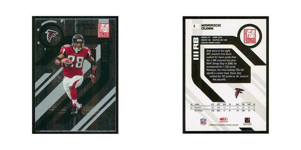 2005 Donruss Elite Warrick Dunn Falcons #6