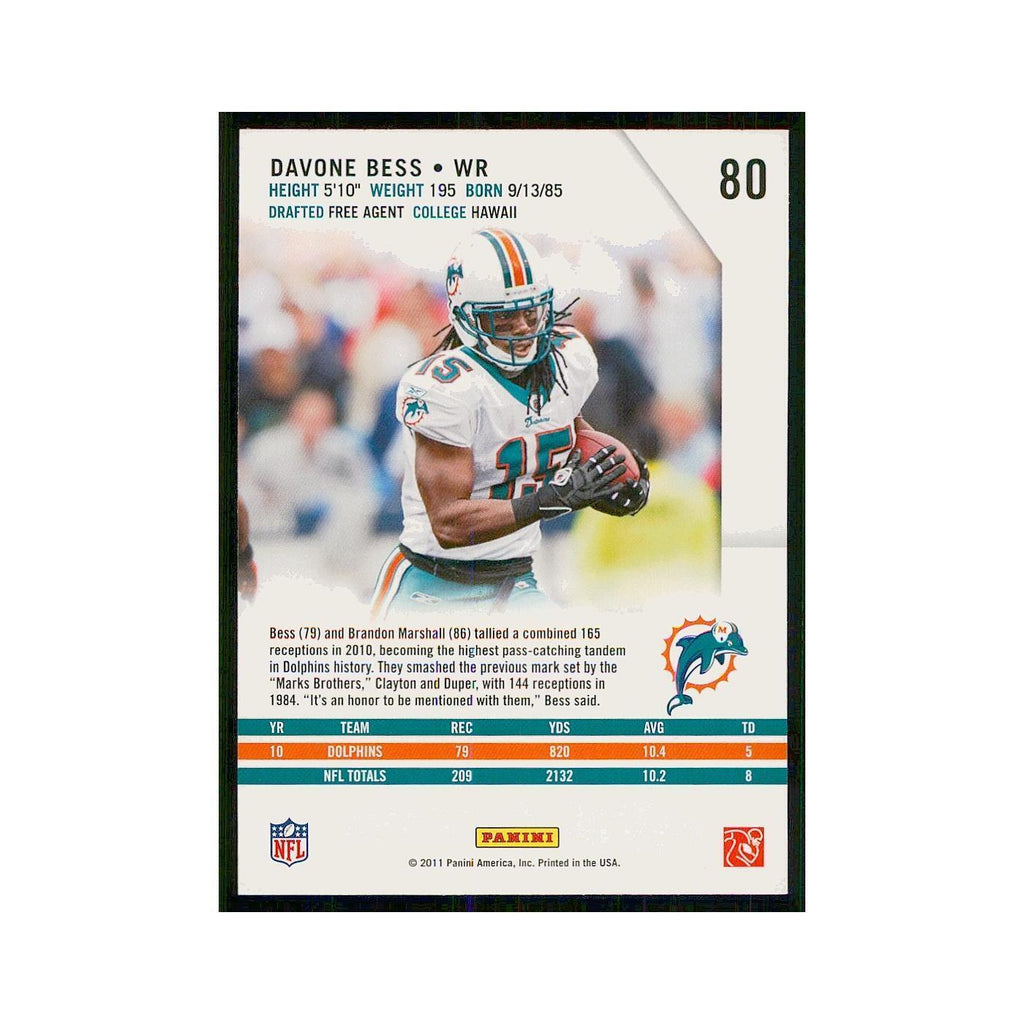 2011 Panini Rookies & Stars Davone Bess Dolphins #80