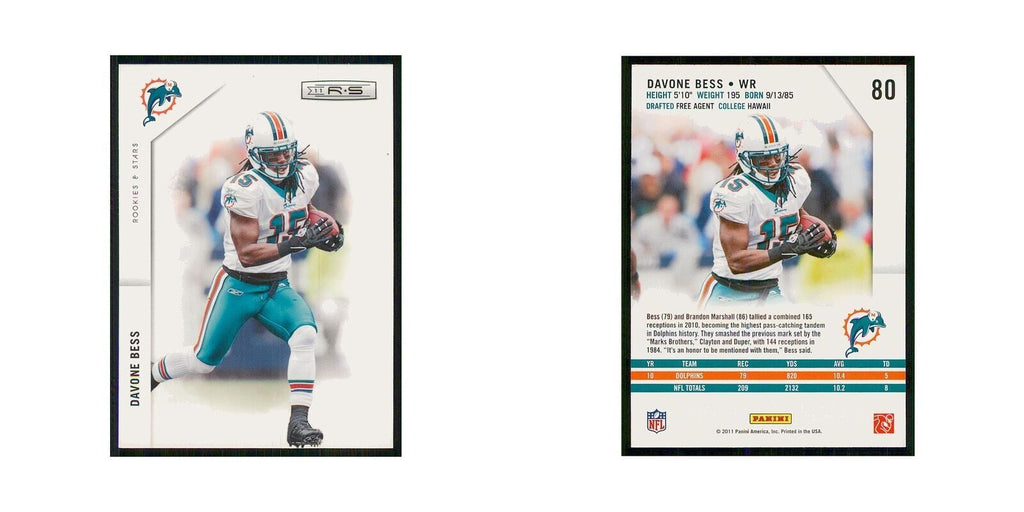 2011 Panini Rookies & Stars Davone Bess Dolphins #80