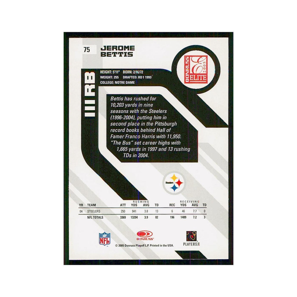 2005 Donruss Elite Jerome Bettis Steelers #75