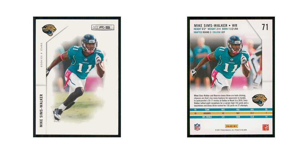 2011 Panini Rookies & Stars Mike Sims-Walker Jaguars #71