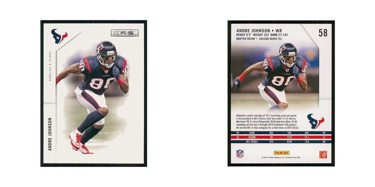2011 Panini Rookies & Stars Andre Johnson Texans #58