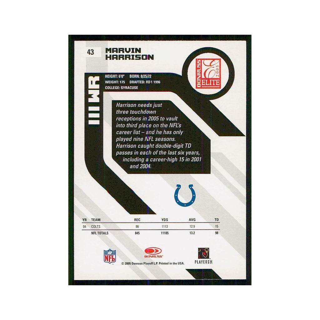 2005 Donruss Elite Marvin Harrison Colts #43