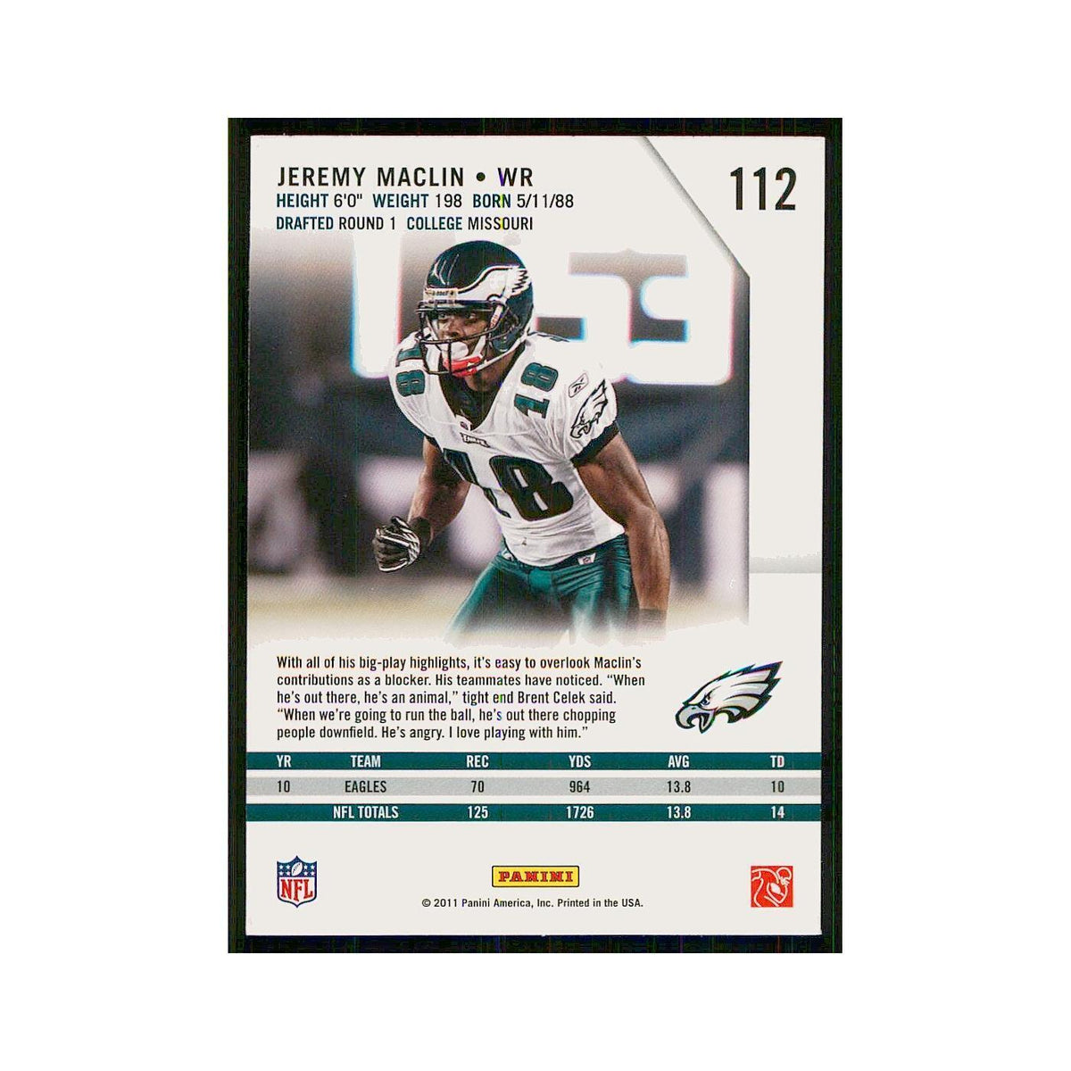 2011 Panini Rookies & Stars Jeremy Maclin Eagles #112