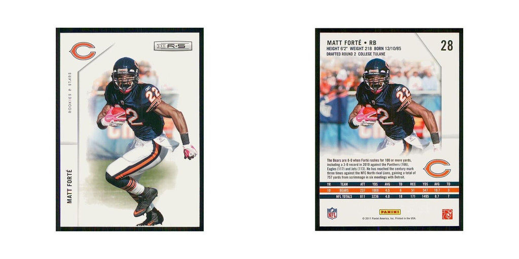 2011 Panini Rookies & Stars Matt Forte Bears #28