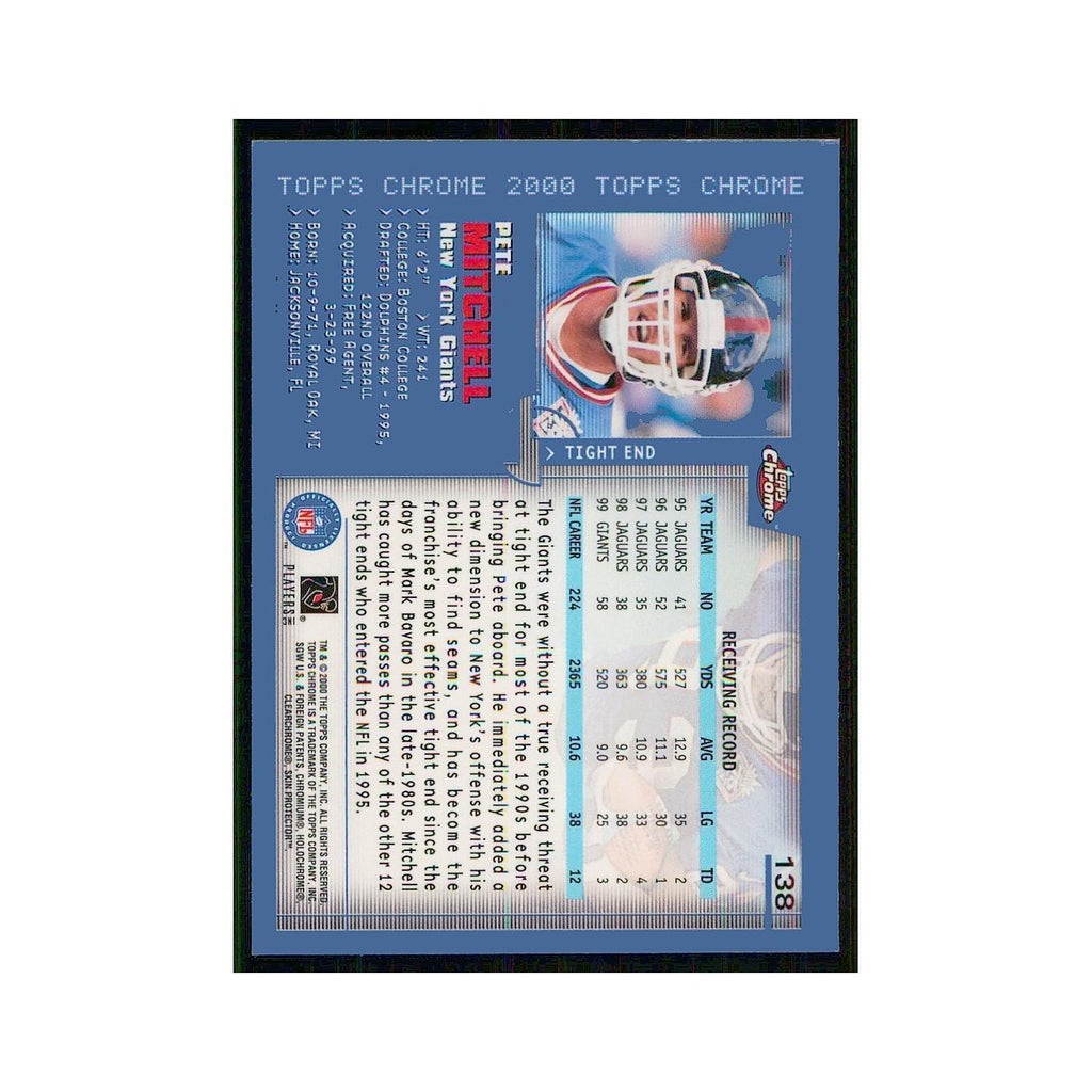 2000 Topps Chrome Pete Mitchell Giants #138