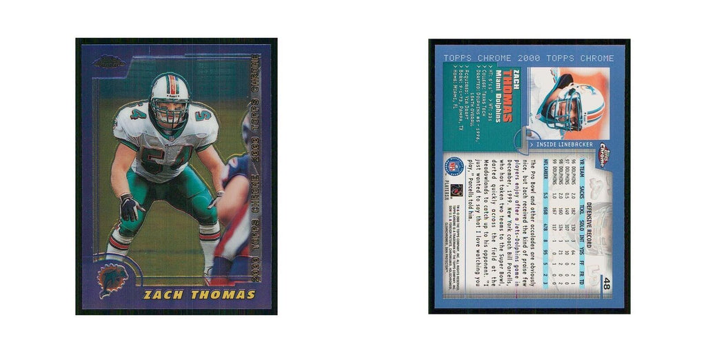 2000 Topps Chrome Zach Thomas Dolphins #48