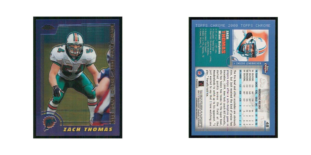 2000 Topps Chrome Zach Thomas Dolphins #48